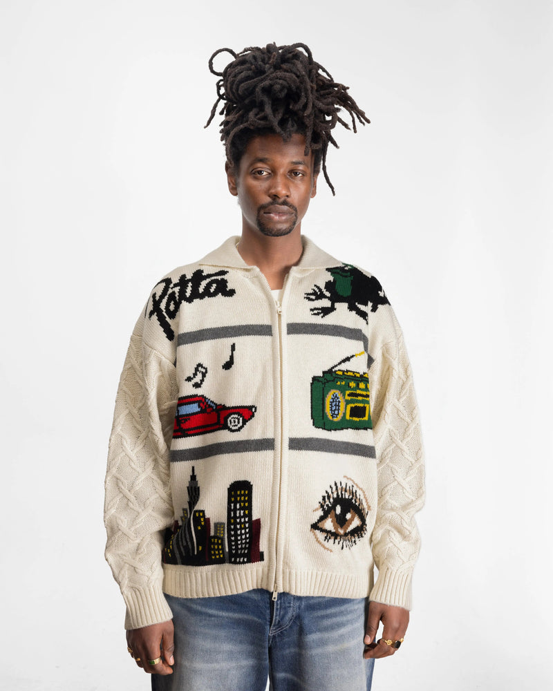 Patta Perfect Day Knitted Cardigan (Peyote)