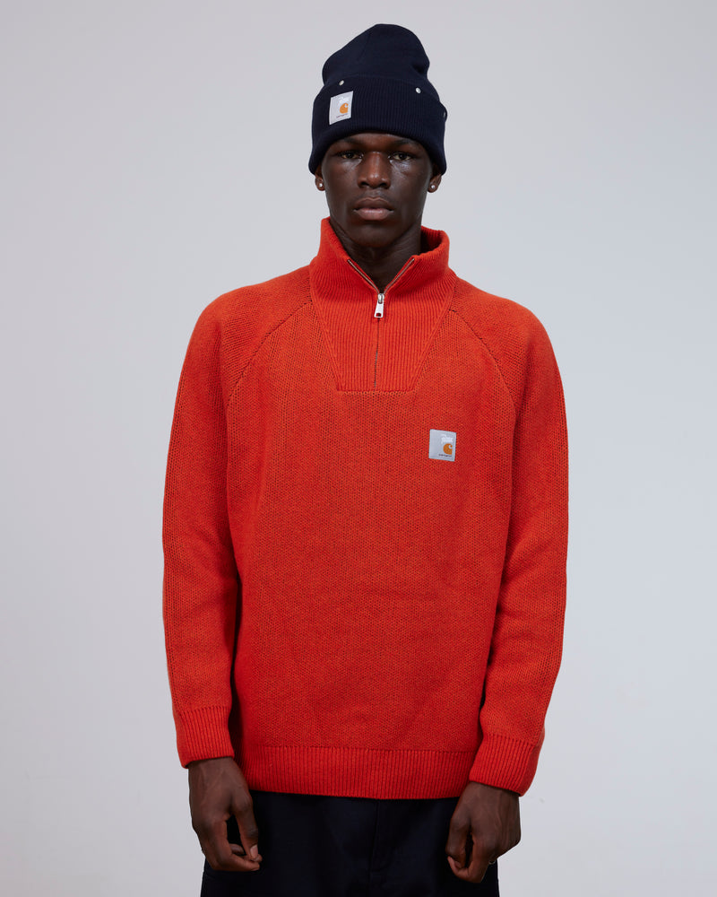 Patta x Carhartt Half-Zip Sweater (Safety Orange/Black)