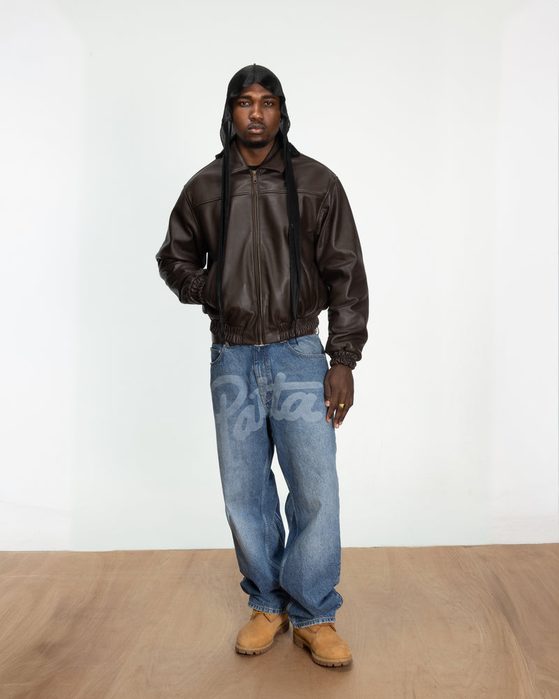 Patta Leather Bomber Jacket (Coffee Bean)