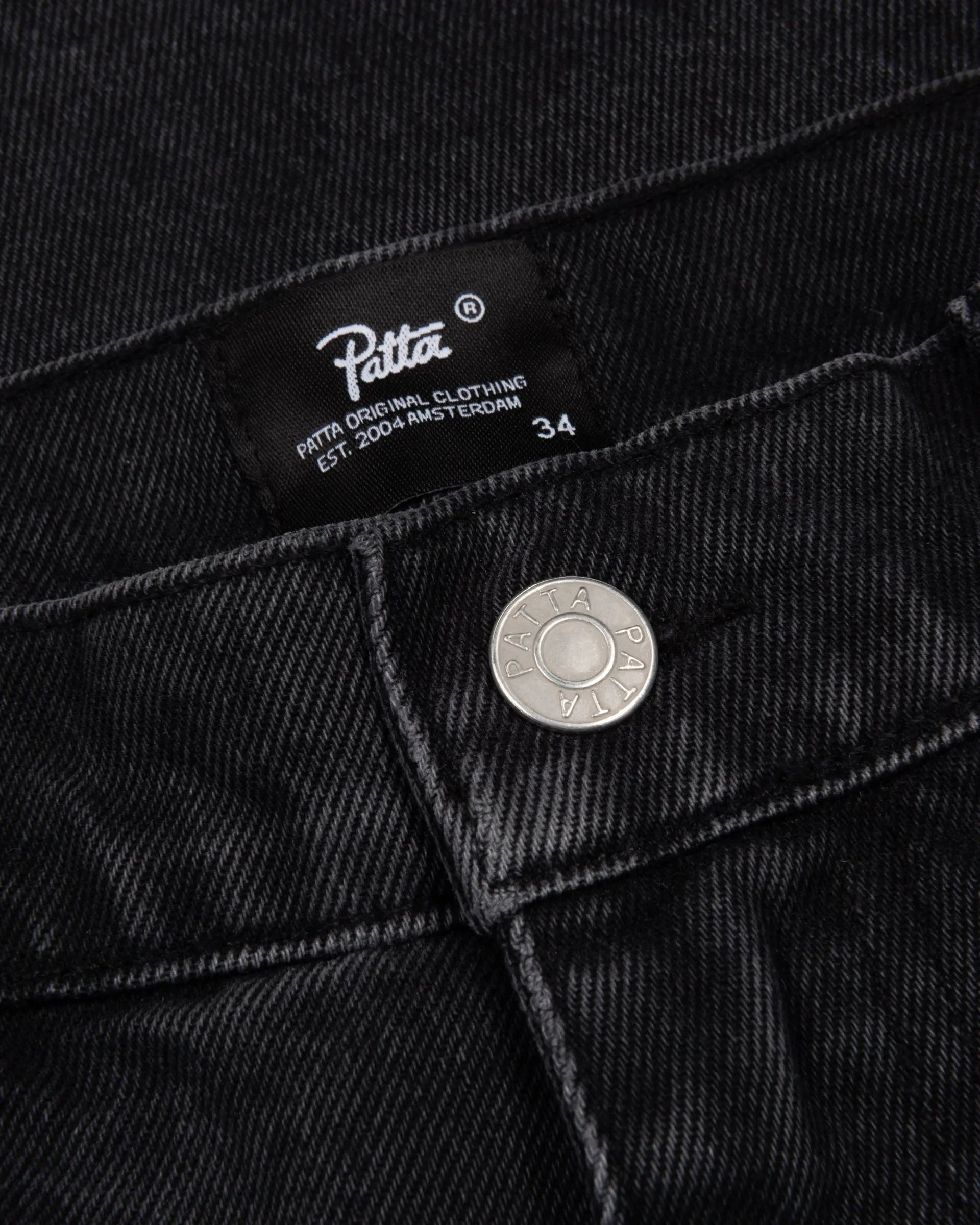 Patta Whiskers Denim Jorts (Black Denim)