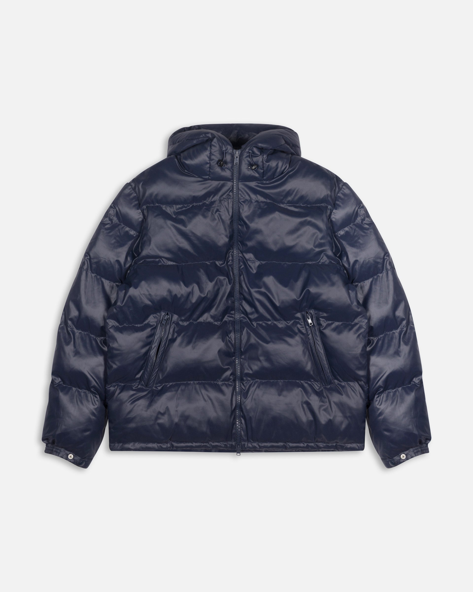 Patta Quilted Script Logo Puffer Jacket (Navy)