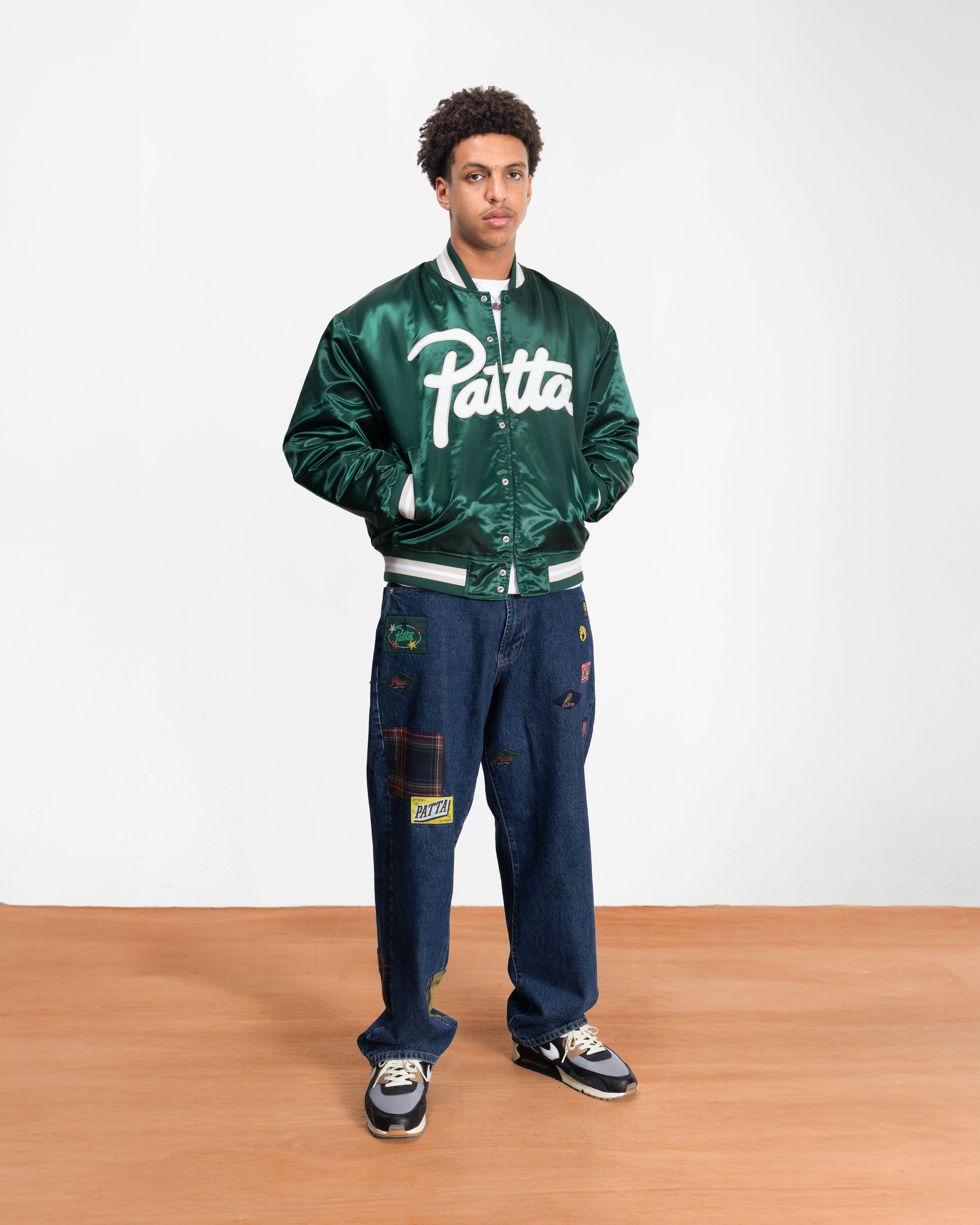 Script Logo Satin Varsity Jacket – Patta UK