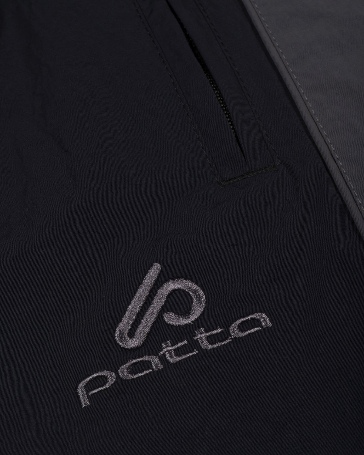 Patta Panelled Oversized Track Pants (Black)