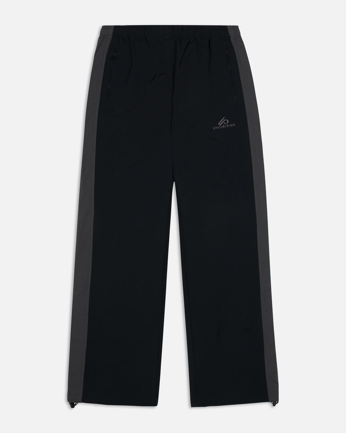 Patta Panelled Oversized Track Pants (Black)