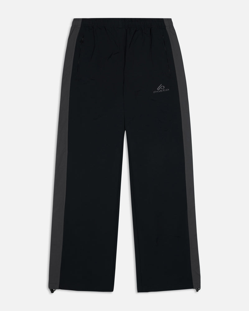 Patta Panelled Oversized Track Pants (Black)