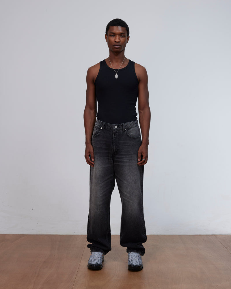 Patta Dark Dirty Whiskers Baggy Denim Pants (Black)