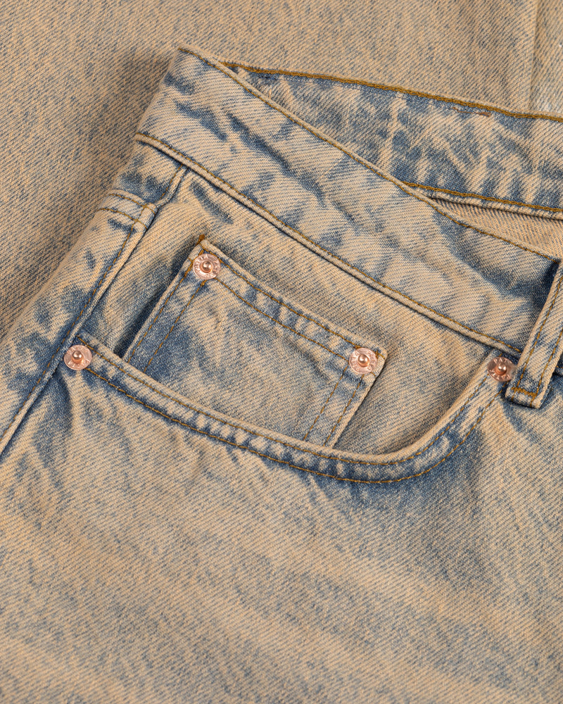 Patta Dirty Splatter Straight Leg Denim Pants (Sandwashed Light Blue Denim)