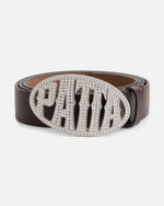 Patta Rhinestone Round Logo Belt (Brown)