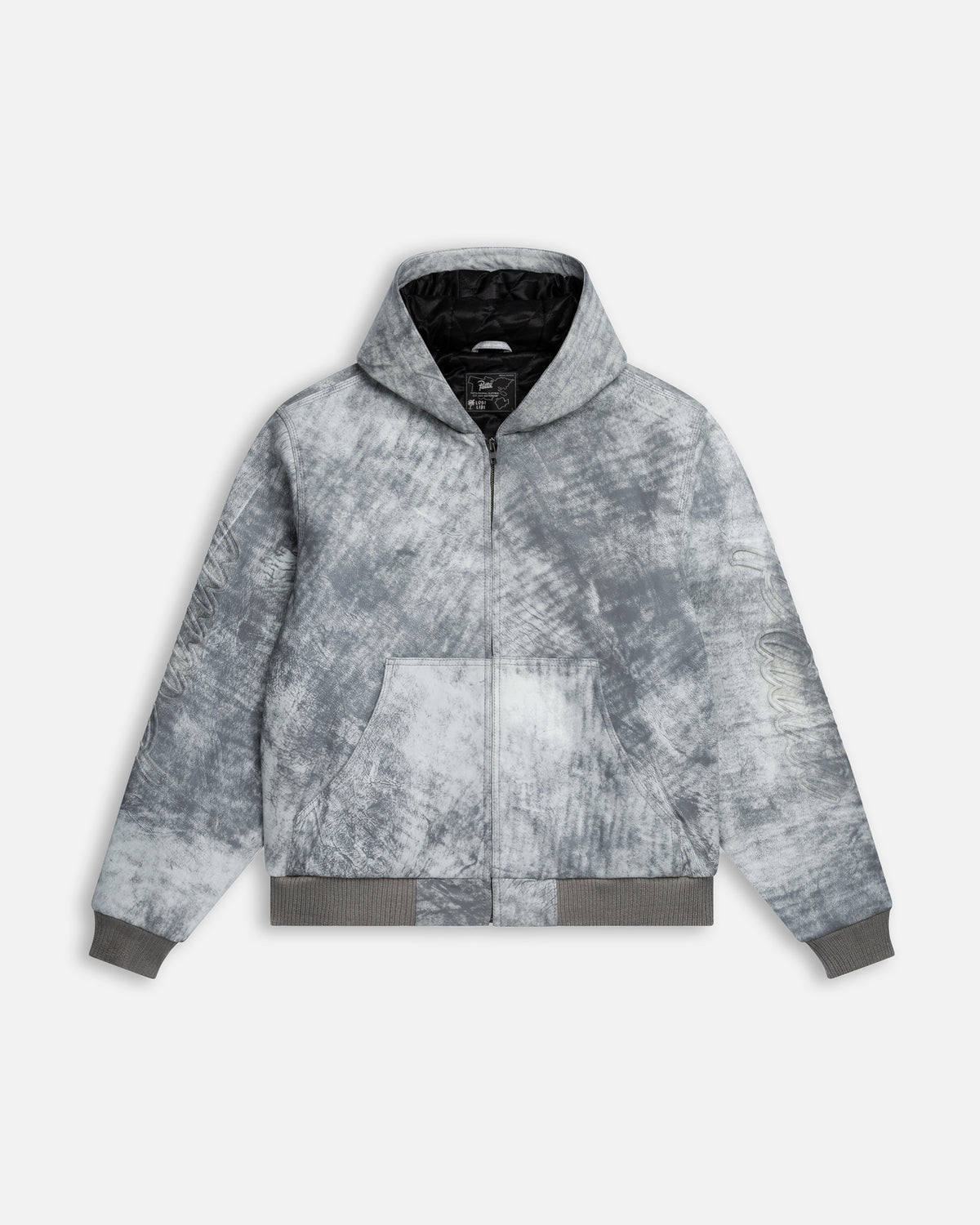 Patta Leather Hooded Bomber Jacket (Moonless Night)