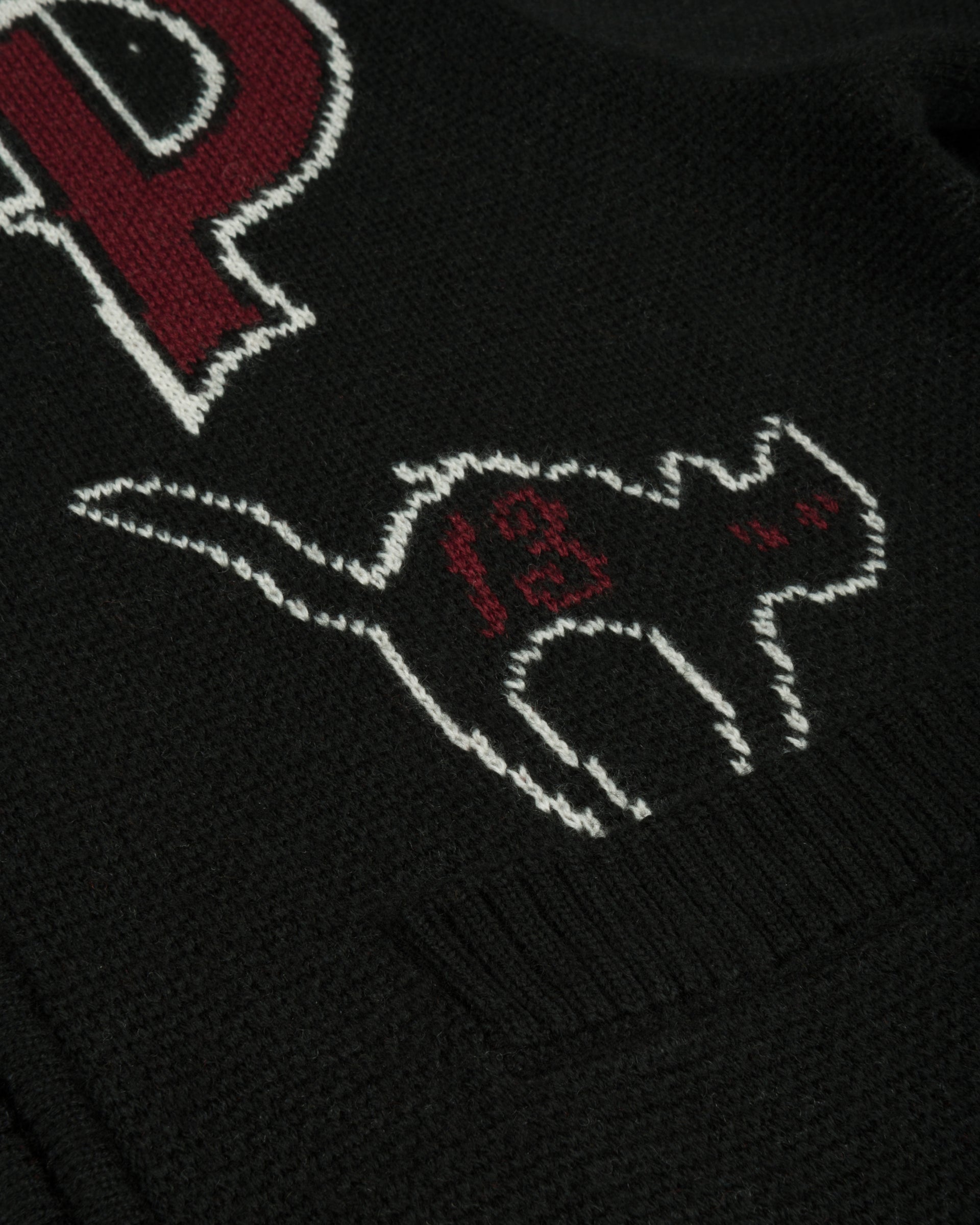 Patta Varsity Knitted Cardigan (Black)
