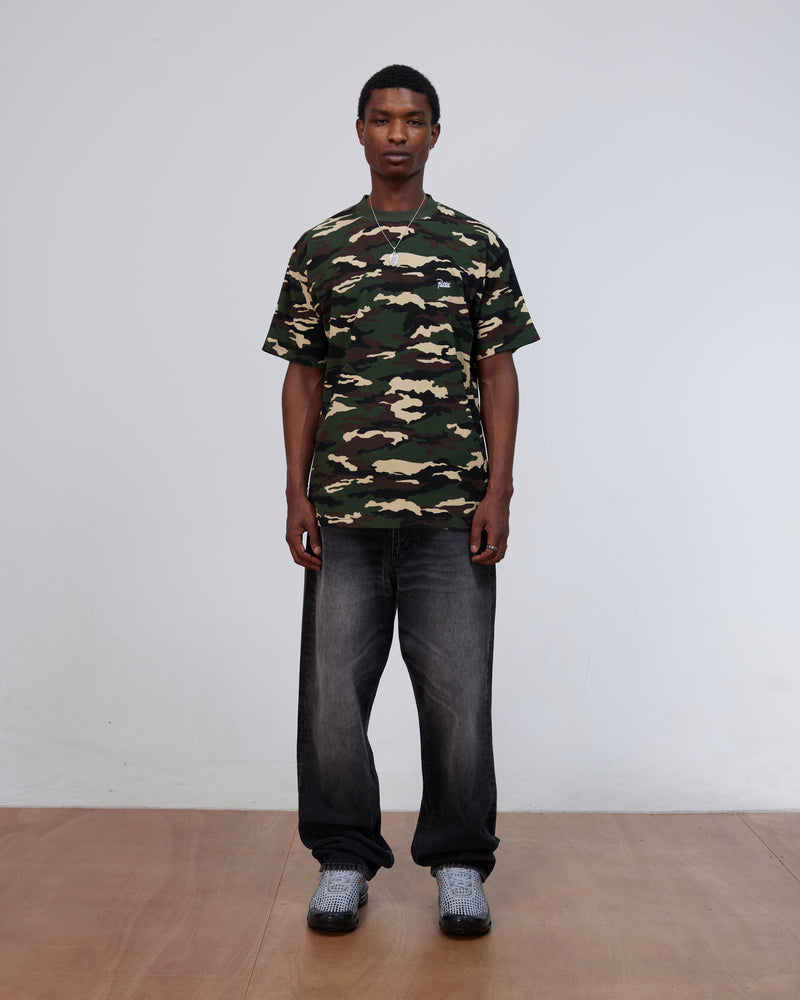 Patta Waffle Script Logo T-Shirt (Woodland Camo)