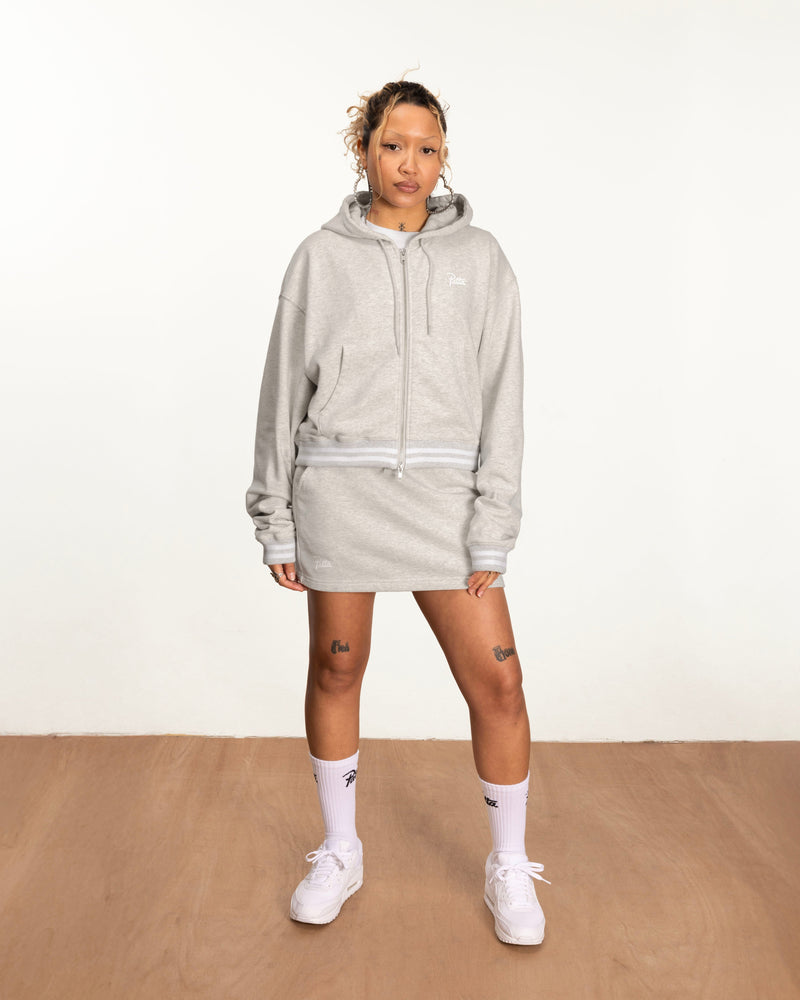 Patta Femme Lounge Zip-Up Hooded Sweater (Light Melange Grey)