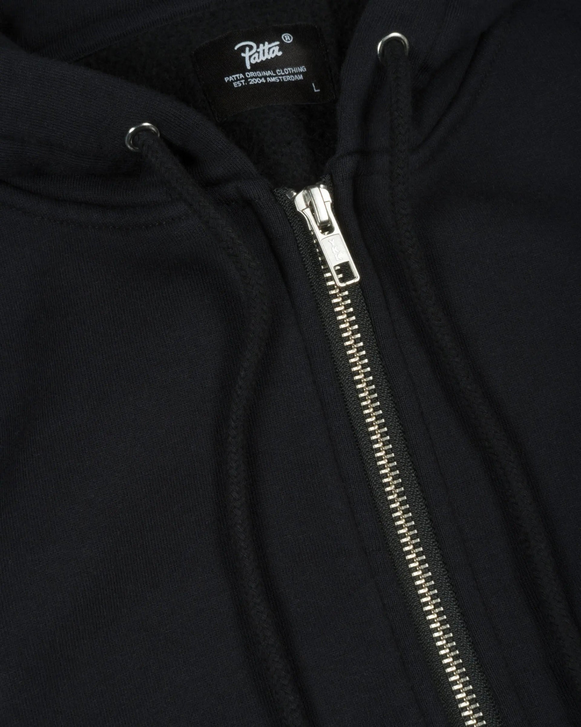 Patta Embro Classic Zip Up Hooded Sweater (Black)