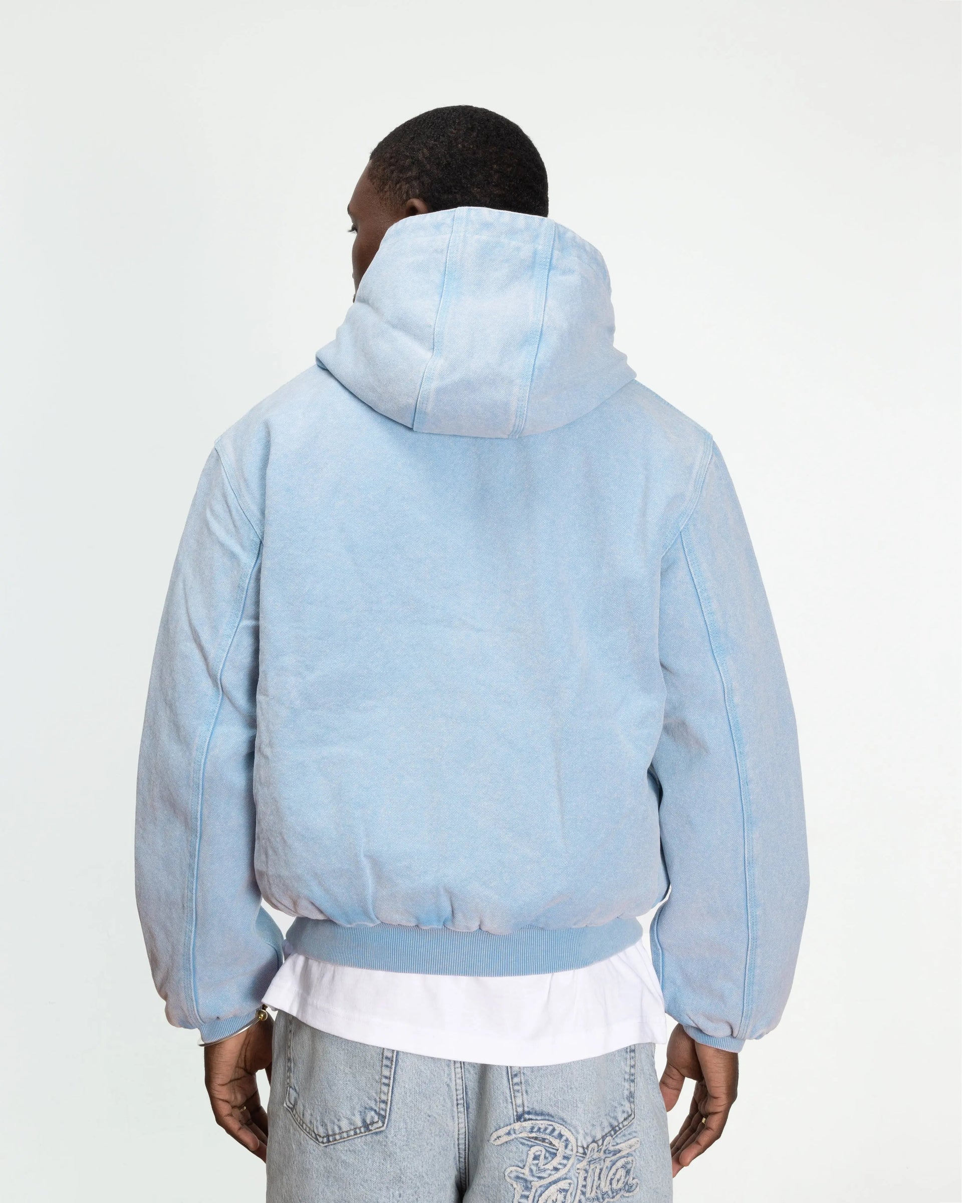 Patta Peace Canvas Hooded Jacket (Light Blue Denim)