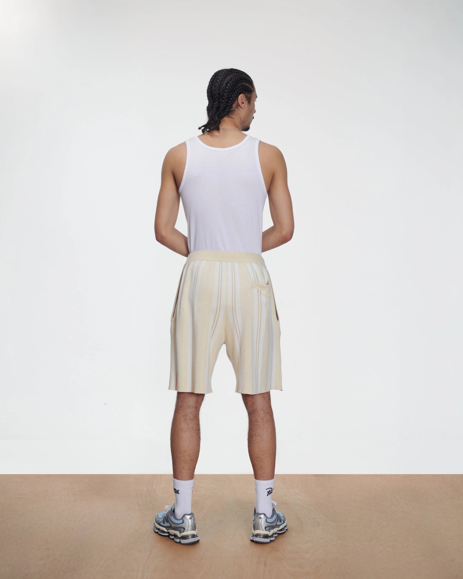 Patta Knitted Football Shorts (Oatmeal)